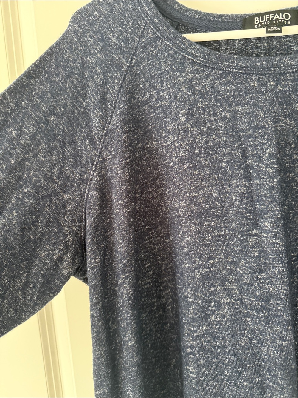Super soft Buffalo David Bitton Heathered Navy Pullover - Picture 5 of 6